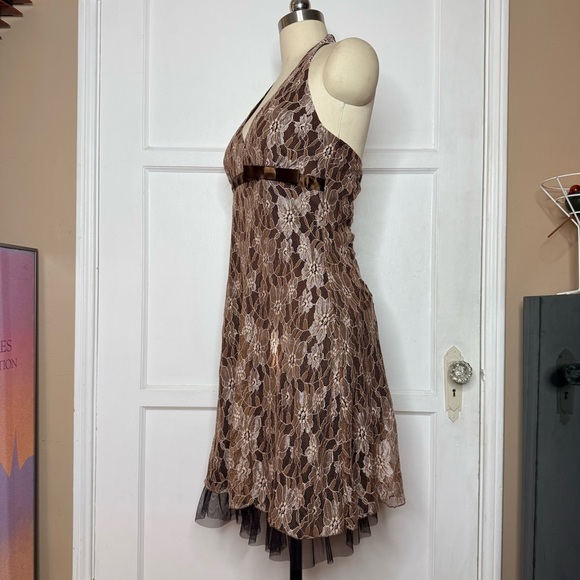 Rampage brown lace halter dress - Picture 4 of 6